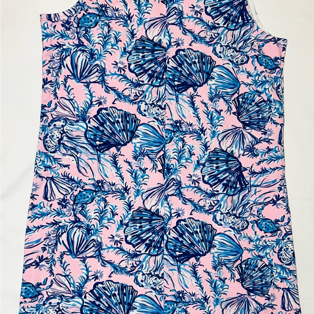 Lily Pulitzer blue/pink seashell dress sz XL 12-14 EUC smoke free home - Picture 5 of 5